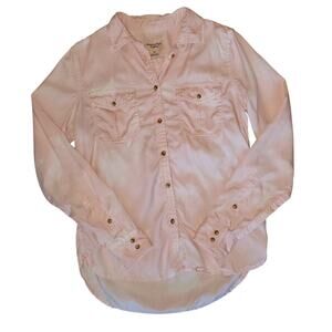 American Eagle Pink Bleach Dye Button Down